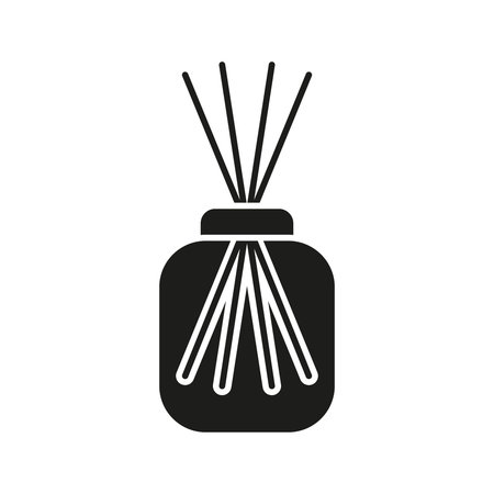 Reed Diffuser Solid Icon. Aromatherapy, Home Fragrance, And Air Freshening Silhouette Symbol....