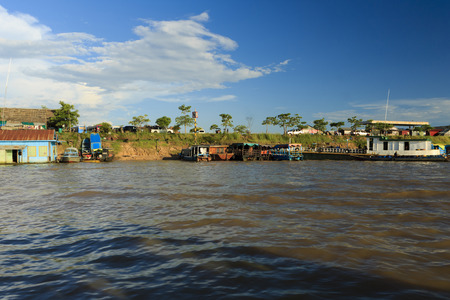 Floating village at Cambodiaの写真素材