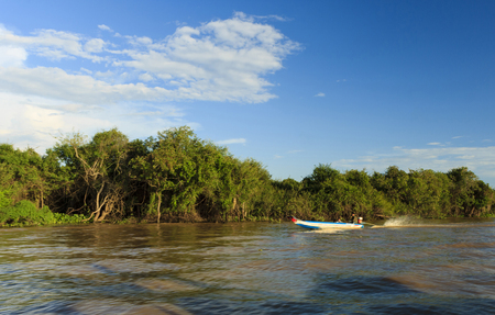 Floating village at Cambodiaの写真素材