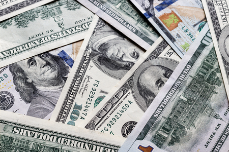 Background with money american dollar bills. Cash dollars.の写真素材