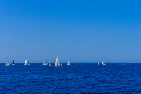 Boat on sea in summer season with blue sky background.の写真素材