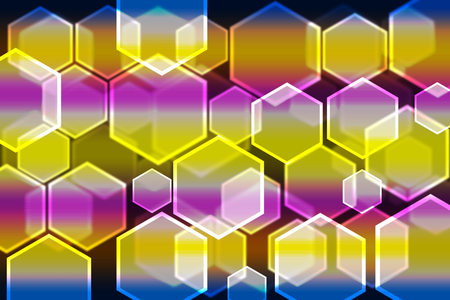 Lights holiday bokeh. Abstract hexagon Christmas background for design. Blur. Gradient.の写真素材