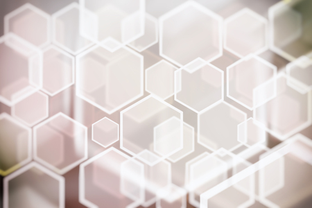 Lights holiday bokeh. Abstract hexagon Christmas background for design. Blur. Gradient.