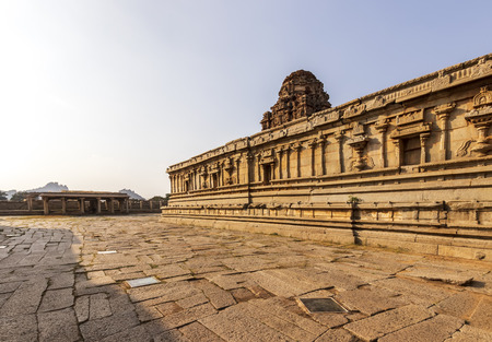 Ancient civilization in Hampi. India, State Karnataka. Old Hindu temples and ruins.