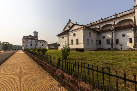 St. Catherine's Cathedral, Goa, India in sunny day. Catholic church of old town.の写真素材