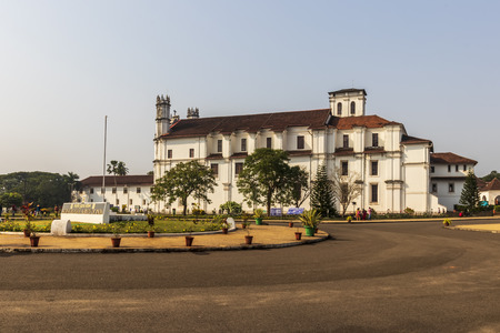 St. Catherine's Cathedral, Goa, India in sunny day. Catholic church of old town.の写真素材