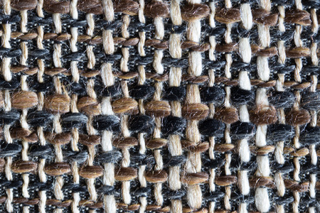 Texture of cloth material for design. Abstract background with white, black and gray threads of...