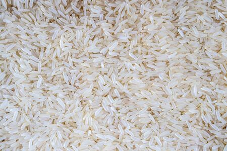 Rice grains background or texture. Gluten-Free and healthy vegeterian food.の写真素材