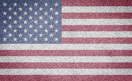 USA flag on concrete, cement or decorative stucco texture. Abstract background for design.