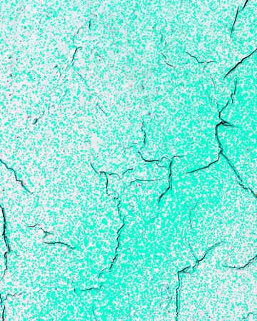 Fragment of colorful graffiti painted on a concrete wall. Bright blue abstract background for design with peeling paint and scratches.の写真素材