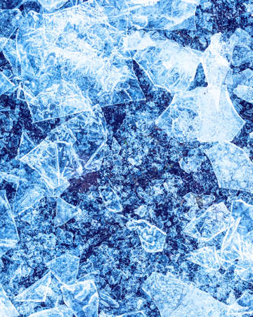 Texture of ice in the winter. Abstract background for design, photographed closeup.