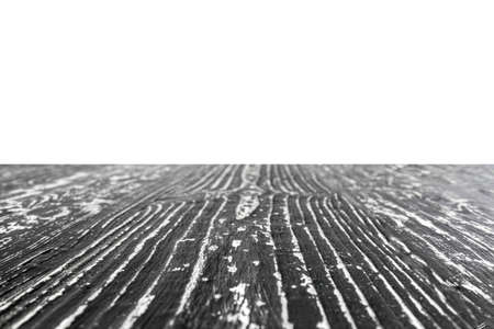 Empty black wooden surface against white background. Mockup for design.
