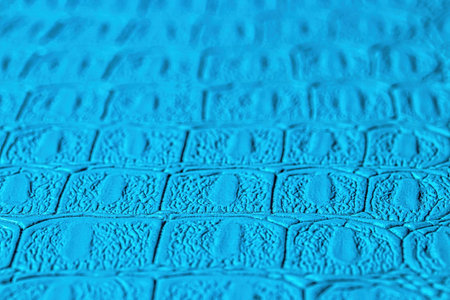 Blue crocodile leather texture. Abstract background for design.の写真素材
