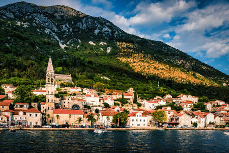 Bay of the old medieval town of Kotor in the Adriatic Sea, Montenegro.の写真素材