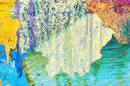A fragment of colorful graffiti painted on a wall. Abstract urban background for design.の写真素材