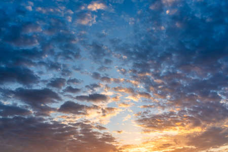 Dramatic cloudy sunset or dawn sky. natural background.
