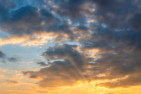 Dramatic cloudy sunset or dawn sky. natural background.