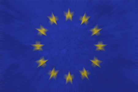 Blurred flag of European Union background.