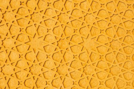 Geometric traditional Islamic ornament. Fragment of a mosaic.Abstract background.の写真素材