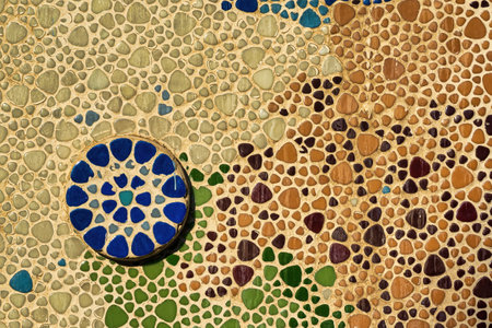 traditional islamic ornament. Fragment of a ceramic mosaic.Abstract background.の写真素材
