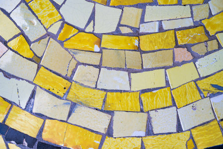 Close-up view of beautiful colorful decorative mosaic tiles. Abstract background for design.