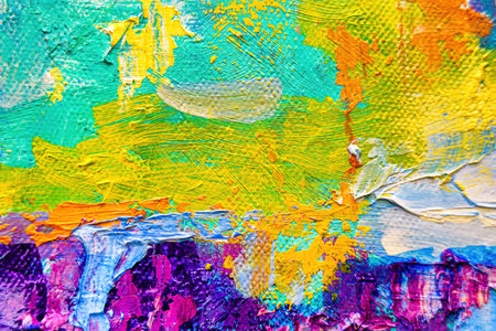 Colorful abstract oil painting background. Texture of canvas and oil paint.