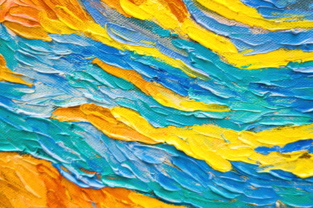 Colorful abstract oil painting background. Texture of canvas and oil paint.