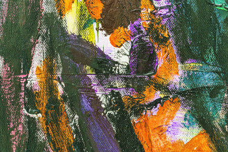 Colorful abstract oil painting background. Texture of canvas and oil paint.の写真素材