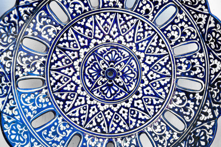 Arabic painted ceramic plates. abstract background.の写真素材