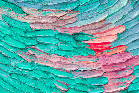 Colorful abstract oil painting background. Texture of canvas and oil paint.の写真素材