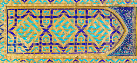 Geometric traditional Islamic ornament. Fragment of a ceramic mosaic.Abstract background.の写真素材