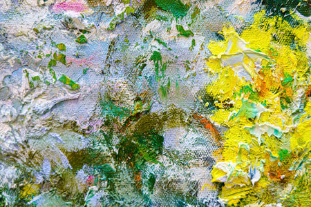 Colorful abstract oil painting background. Texture of canvas and oil paint.