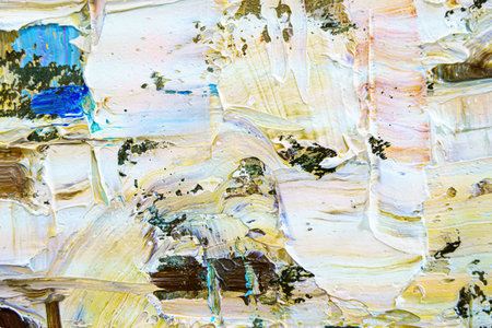 Colorful abstract oil painting background. Texture of canvas and oil paint.の写真素材