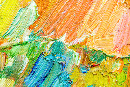 Colorful abstract oil painting art background for design. Texture of canvas and oil paint.