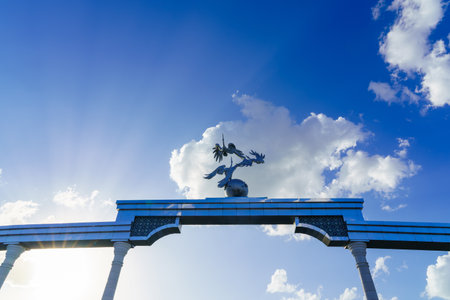 Tahkent, Uzbekistan - September 29, 2023: Independence Memorial at Independence Square in Tashkent...