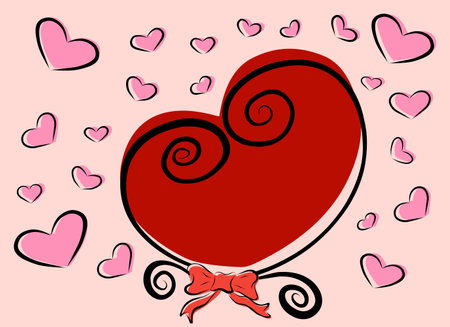 hearts valentine pink vector illustrationのイラスト素材