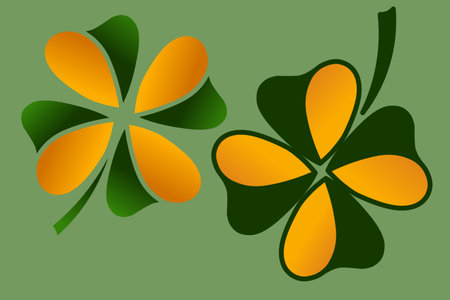four-leaf clover st Patrick elements for designのイラスト素材