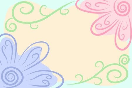 flowers pastel card congratulationsのイラスト素材