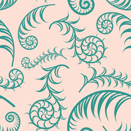 Seamless floral pattern in vintage style. Leaves and herbs. botanical illustration. Boxwood, seeded eucalyptus, fern, maidenhair. vector design elements.のイラスト素材
