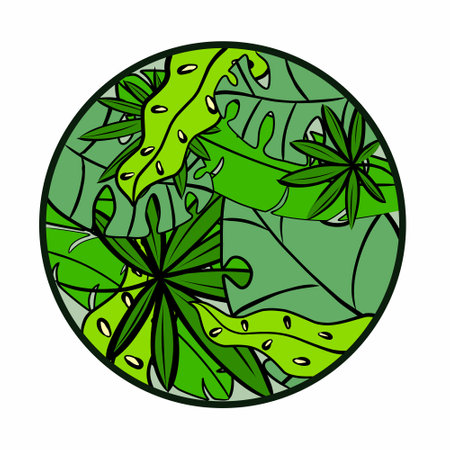 jungle tropical leaves. Trendy Summer Tropical Leaves Vector Designのイラスト素材