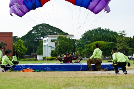 Lopburi province,  Thailand, June 4, 2011:The competition Skydiving Championships in Thailand. Honor the 84th Anniversary during the 2-7 June 2011 at Camp King Narai.のeditorial素材