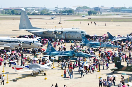 BANGKOK - JANUARY 14 : Scenes of aircraft on display at Don Muang Airshow, January 14, 2012, Don Muang Airport, Bangkok, Thailand.  のeditorial素材