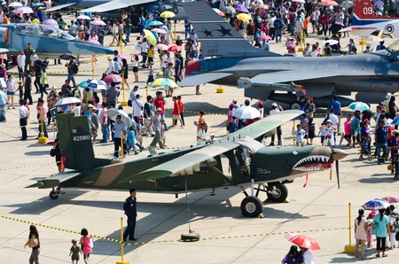 BANGKOK - JANUARY 14 : Scenes of aircraft on display at Don Muang Airshow, January 14, 2012, Don Muang Airport, Bangkok, Thailand.  のeditorial素材