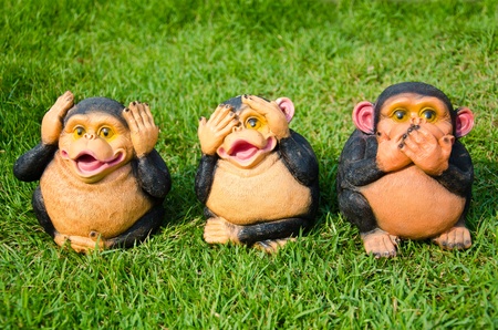 Monkey doll bearing the mouth, ears and eyes.