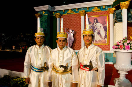 LOPBURI, THAILAND - FEBRUARY 19 : The unidentified male actor perform at the historic on The age of King Narai the Great Fair, on February 19, 2012 in Lopburi, Thailand.のeditorial素材