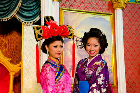 LOPBURI, THAILAND - FEBRUARY 19 : The unidentified female actor perform at the historic on The age of King Narai the Great Fair, on February 19, 2012 in Lopburi, Thailand.のeditorial素材