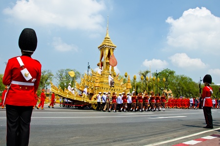 BANGKOK - APRIL 9: Royal cremation of Her Royal Highness Princess Bejaratana Rajasuda at Sanam Luang on April 9, 2012 in Bangkok, Thailand.のeditorial素材