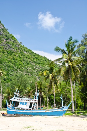 Fishing boats at the Gulf of Manao, Prachuap Khiri Khan province in Thailand.の写真素材