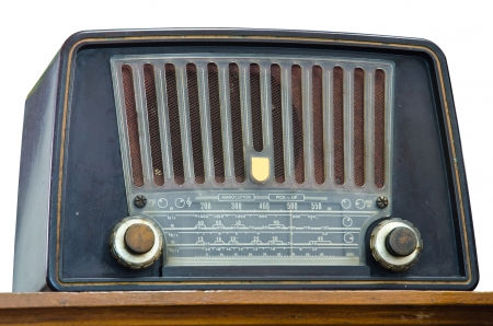 Antique radio on a white backgroundの写真素材