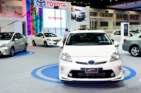 NONTHABURI - NOVEMBER 28: Toyota Prius TRD Sportivo car on display at The 29th Thailand International Motor Expo  on November 28, 2012 in Nonthaburi, Thailand.のeditorial素材